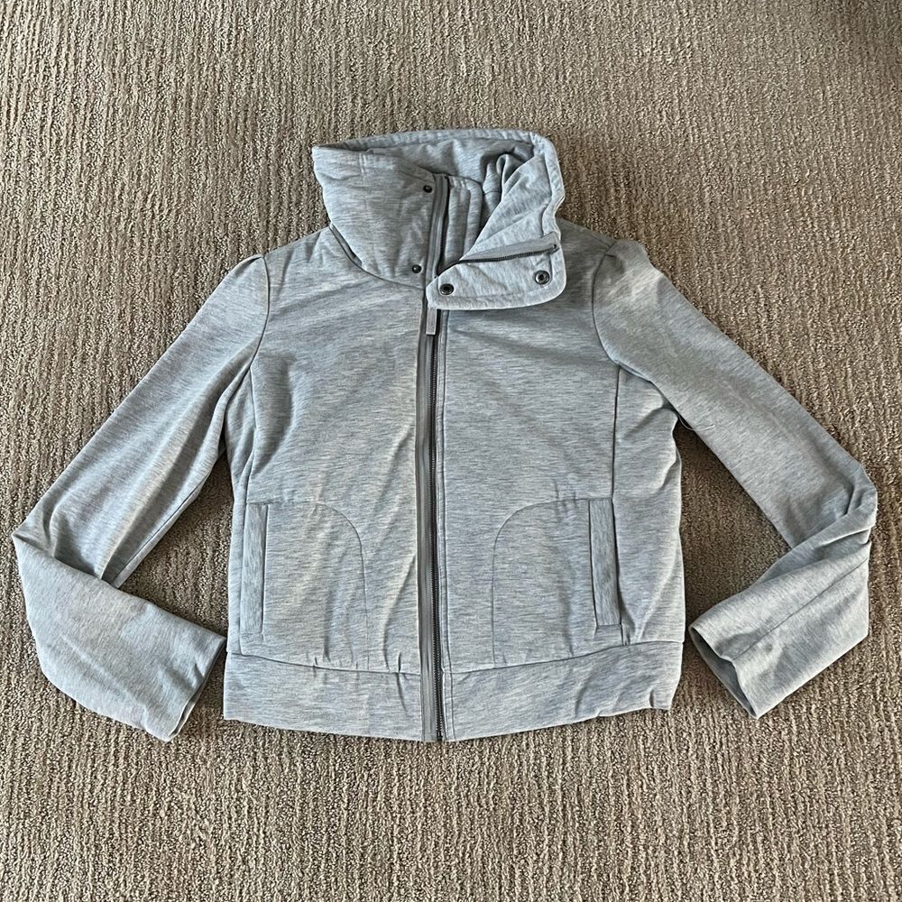 Splendid Light Grey Cowl Neck Jacket